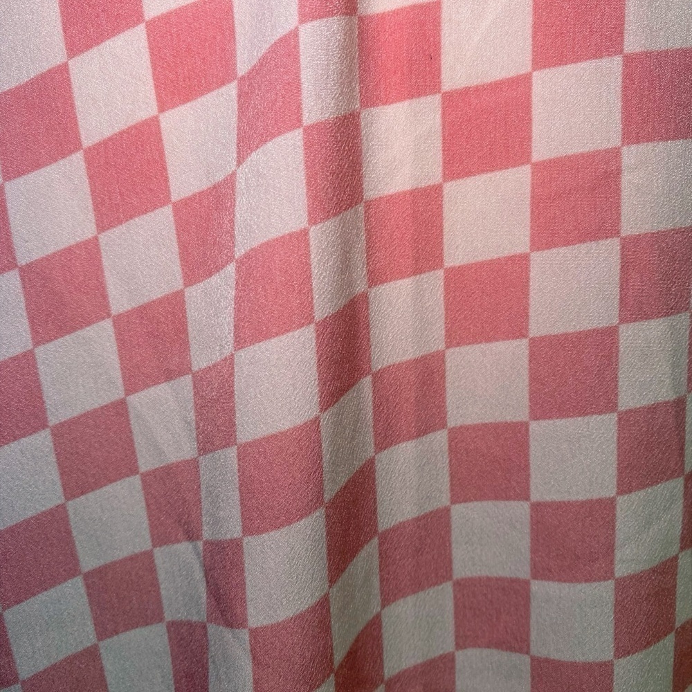 Pretty Garbage Pink Checkered Print Long Sleeve Button Down Shirt - Picture 10 of 10
